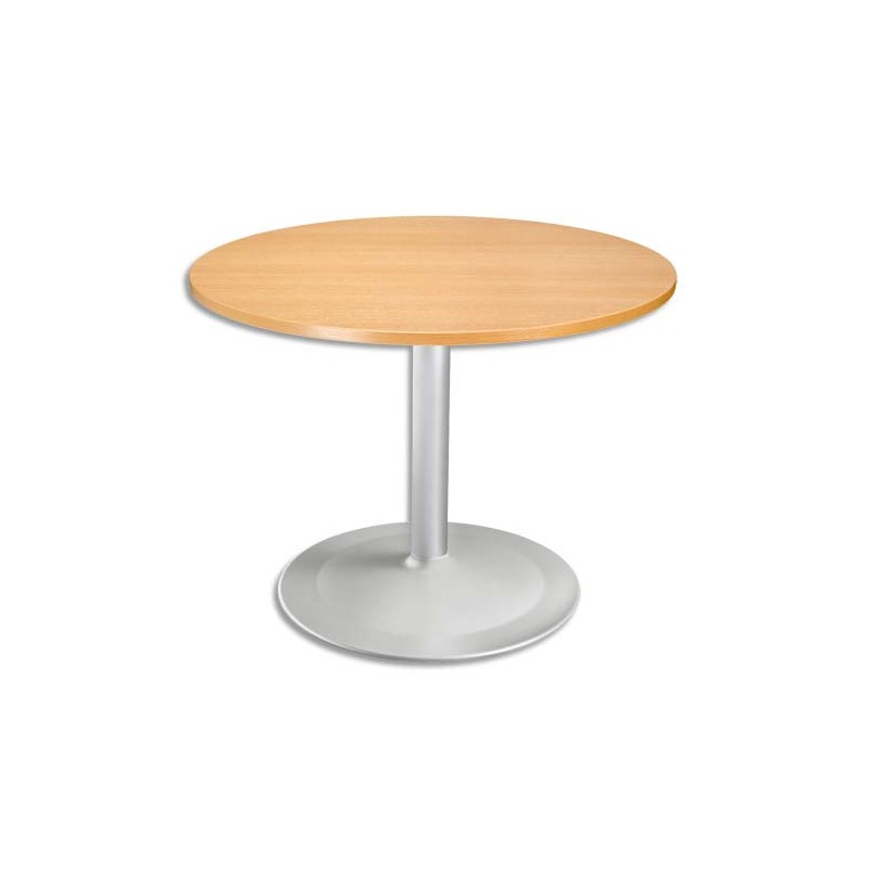 SODEMATUB Table ronde D100 cm, épaisseur 2,5 cm - Pied Tulip D80 cm, hauteur cm hêtre aluminium