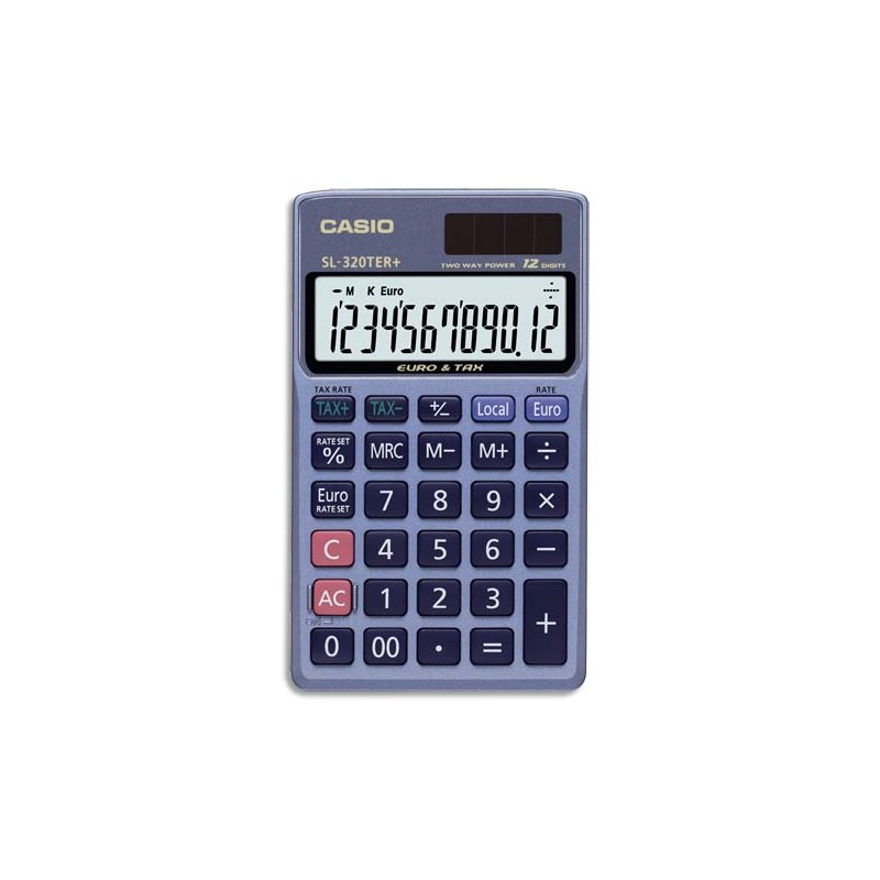CASIO Calculatrice de poche 12 chiffres conversion euro SL320TER