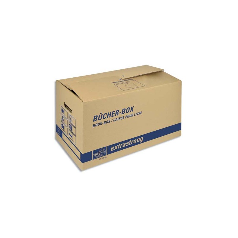 TIDYPAC Boîte transport spéciale livre, capacité 30Kg - Dimensions : L57,5 x H29,5 x P33,5 cm brun