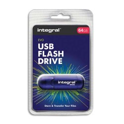 INTEGRAL Clé USB 2.0 EVO Bleue 64Go INFD64GBEVOBL