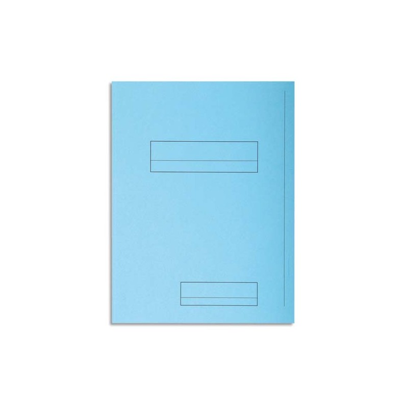 EXACOMPTA Paquet de 50 chemises pré-imprimés 2 rabats SUPER 250 en carte 210 grammes coloris Bleu clair