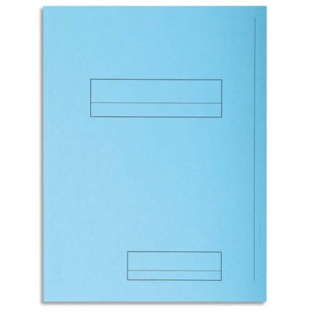 EXACOMPTA Paquet de 50 chemises pré-imprimés 2 rabats SUPER 250 en carte 210 grammes coloris Bleu clair