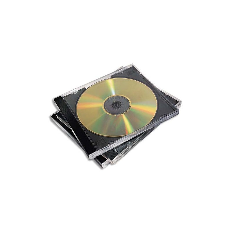 FELLOWES Packs de 10 boitiers CD standards Noirs 98310