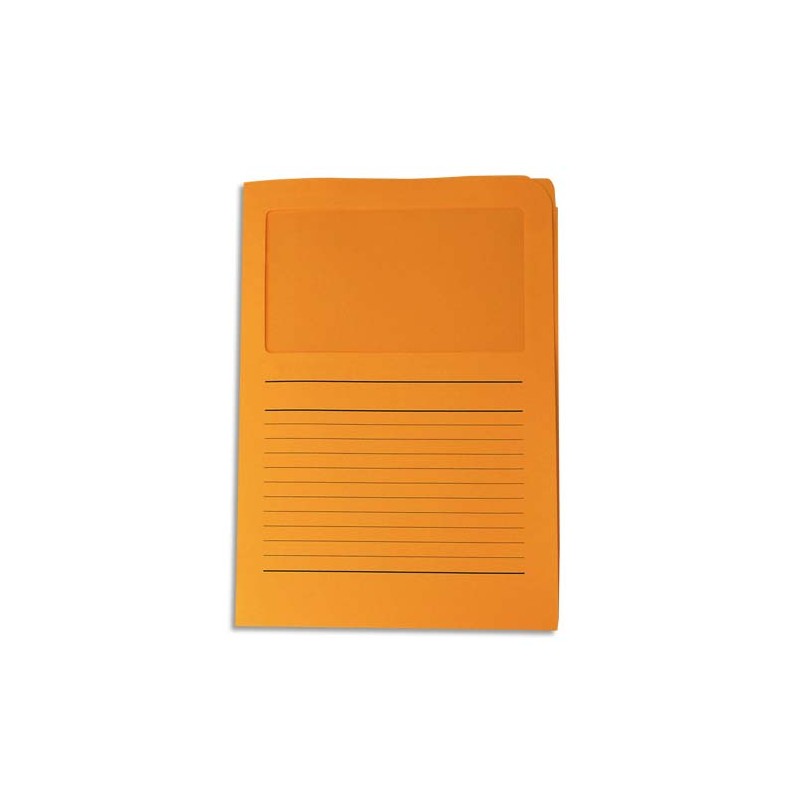 Paquet de 50 pochettes coins en carte 120g, avec fenêtre. Dim: 22x31cm. Coloris Orange