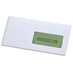 GPV Boîte de 500 enveloppes recyclées extra Blanches Erapure, format DL 110x220mm fenetre 45x100mm 80g