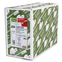 GPV Boîte de 250 pochettes recyclées extra Blanches Erapure, formatC4 229x324mm fenetre 50x100mm 90g 2831