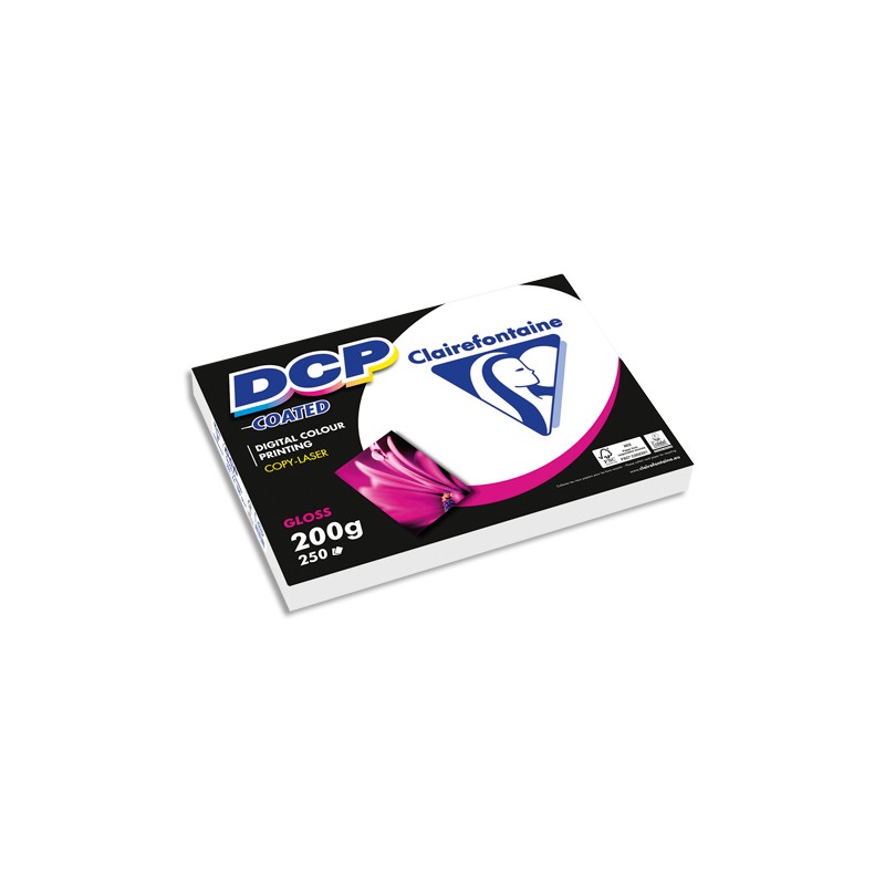 CLAIREFONTAINE Ramette 250 feuilles A4 200g DCP coated brillant 2 faces 6861