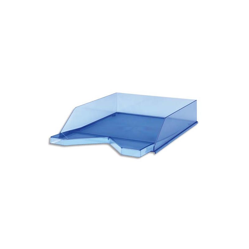 JALEMA Corbeille à courrier Silky Touch Bleu transparent. Dim. L33,5 x H25,5 x P6,5 cm