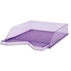 JALEMA Corbeille à courrier Silky Touch Violet transparent. Dim. L33,5 x H25,5 x P6,5 cm