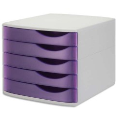JALEMA Module de classement Silky Touch Violet transparent. Dim. L38 x H30,5 x P28 cm