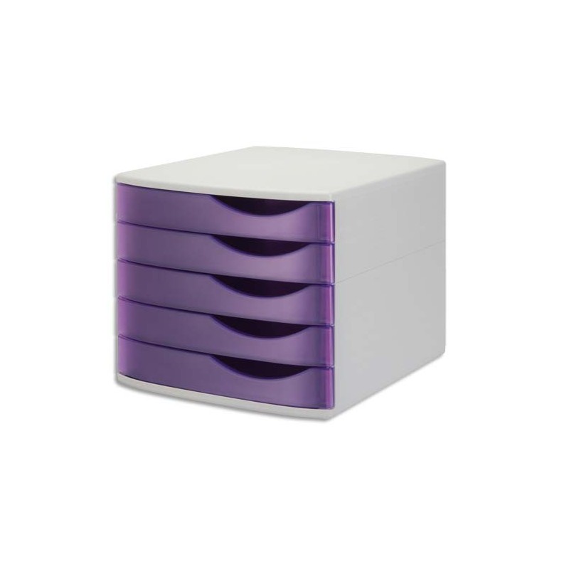 JALEMA Module de classement Silky Touch Violet transparent. Dim. L38 x H30,5 x P28 cm