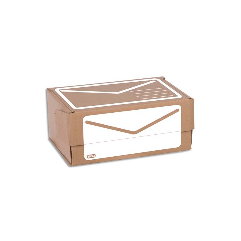 ELBA Boîte d'Expédition en carton ondulé brun Blanc, simple cannelure Format A5+ L23 x H10 x P16,5 cm