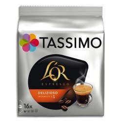 TASSIMO Sachet 16 doses de café torréfié moulu L'OR Expresso Delizioso