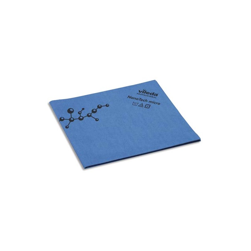 VILEDA Paquet de 5 Lavettes NanoTech Micro en microfibre - Dimensions : L40 x H38 cm et P0,7 mm Bleu