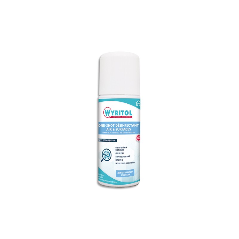 WYRITOL Aérosol de 150 ml One-shot désinfecte les surfaces et assainit l'air sans parfum