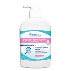 WYRITOL Flacon pompe 500 ml Savon liquide antibactérien désinfectant doux pour les mains sans parfum