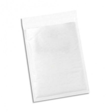 Paquet de 100 pochettes en kraft Blanches intérieure bulles d'air format 22 x 26 cm
