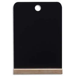 BI-OFFICE Ardoise de table Noire double face, support en pin, format A4