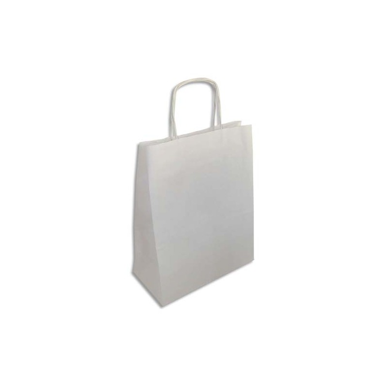 Paquet de 250 sacs en papier Kraft Blanc - Dimensions : L24 x H31 x P12 cm