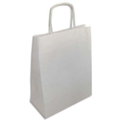 Paquet de 250 sacs en papier Kraft Blanc - Dimensions : L32 x H38 x P15 cm