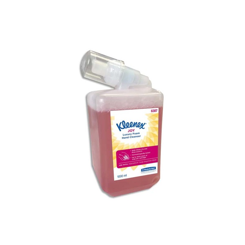 KLEENEX Cartouche d'1 litre de savon mousse Luxury Joy Rouge parfum Lys Blanc et extraits de Rose
