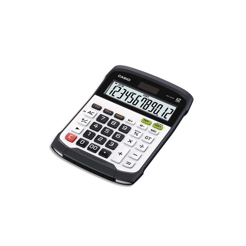CASIO Calculatrice maxi bureau étanche eau et poussiere 12 chiffres WD-320MT