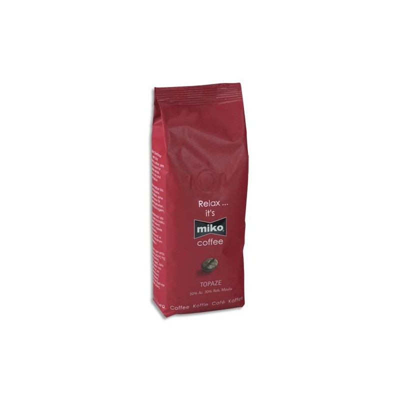 MIKO CAFE Paquet de 1kg de café moulu Topaze composé de 70% de Robusta et de 30% d'Arabica