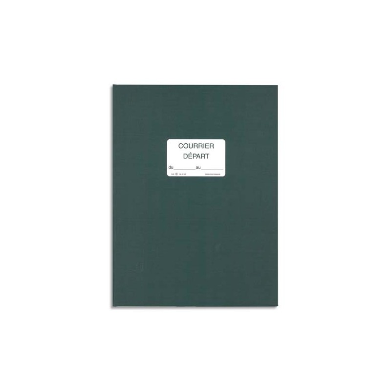 ELVE Registre pour enregistrement du courrier départ 150 pages en 25x32cm. Coloris Vert SP520
