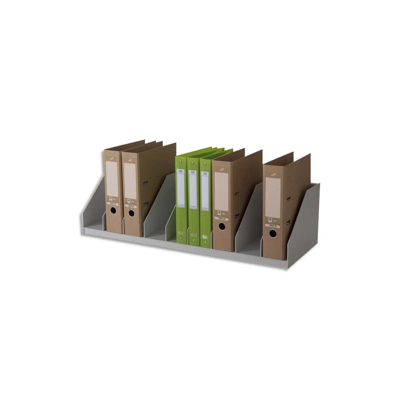 PAPERFLOW Trieur 9 cases fixes pour classeurs à levier standard - Dimensions L80,2 x H21 x P29 cm Gris