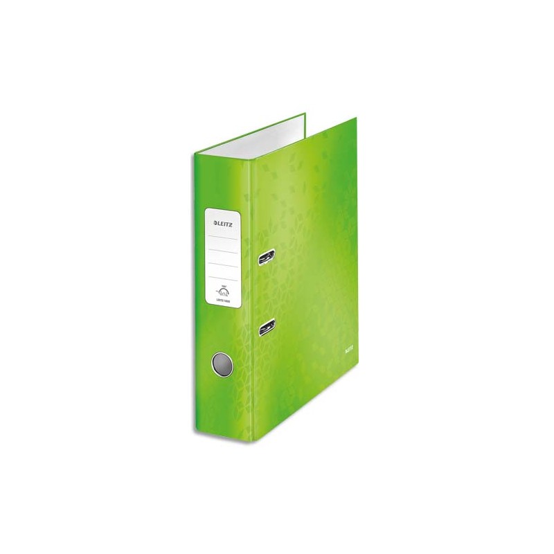 LEITZ Classeur à levier 180° WOW en carton pelliculé, dos 8 cm, coloris Vert