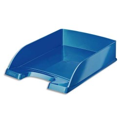 LEITZ Corbeille à courrier Leitz Plus - WOW Bleu métallisé - L35,7 x H7 x P25,5 cm
