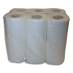 Colis de 4 paquets de 12 Rouleaux de Papier toilette pure ouate 2 plis 144 formats Blancs