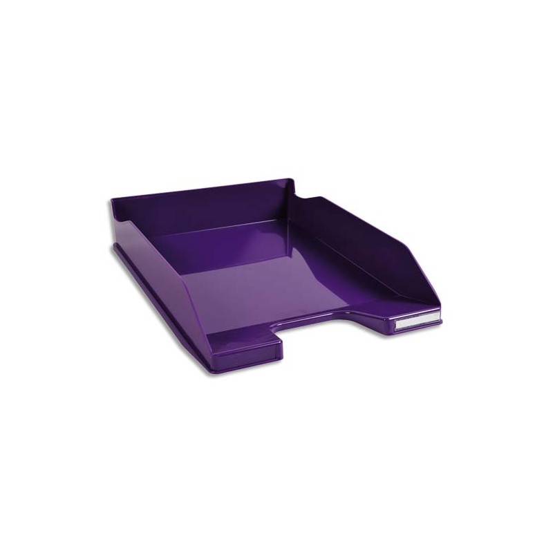 EXACOMPTA Corbeille à courrier Iderama. Coloris Violet glossy. Dim. L34,7 x H6,5 x P25,5 cm