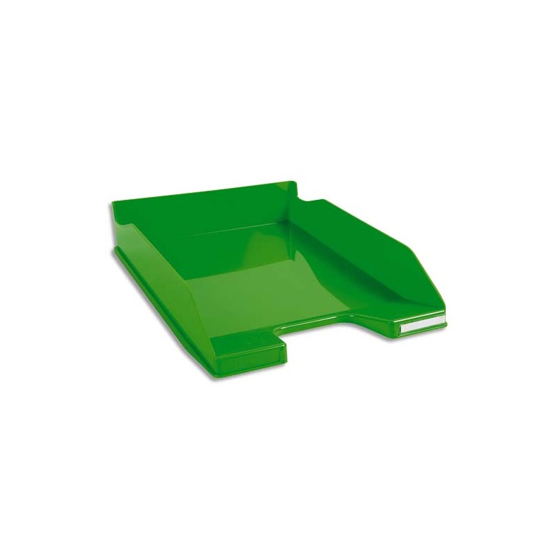 EXACOMPTA Corbeille à courrier Iderama. Coloris Vert glossy. Dim. L34,7 x H6,5 x P25,5 cm