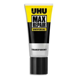 UHU MAX REPAIR Tube de 45g de colle de bricolage multi-usages pour tous matériaux sur toutes surfaces.