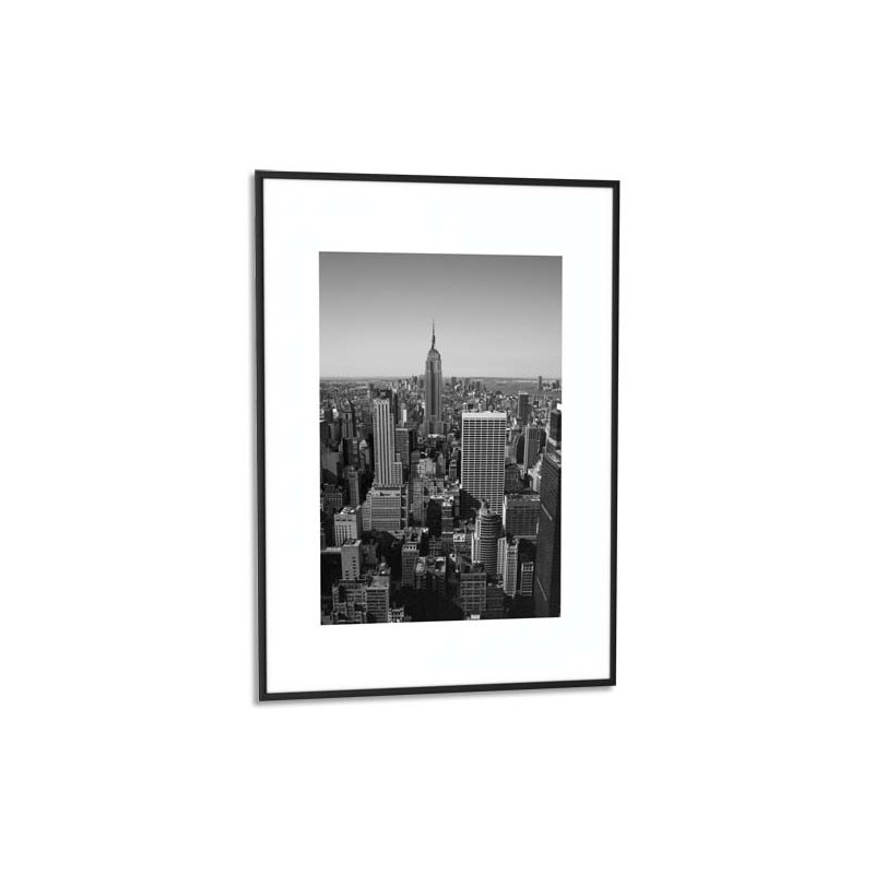 PAPERFLOW Cadre photo contour aluminium coloris Noir, plaque en plexiglas. Format 60 x 80 cm