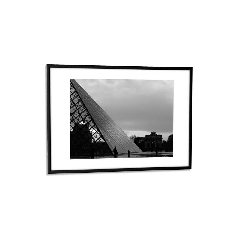 PAPERFLOW Cadre photo contour aluminium coloris Noir, plaque en plexiglas. Format 30 x 42 cm