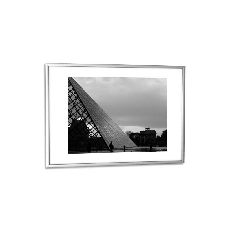 PAPERFLOW Cadre photo contour aluminium coloris Argent, plaque en plexiglas. Format 30 x 42 cm