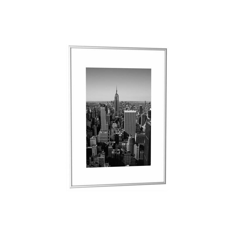 PAPERFLOW Cadre photo contour aluminium coloris Argent, plaque en plexiglas. Format 42 x 59 cm