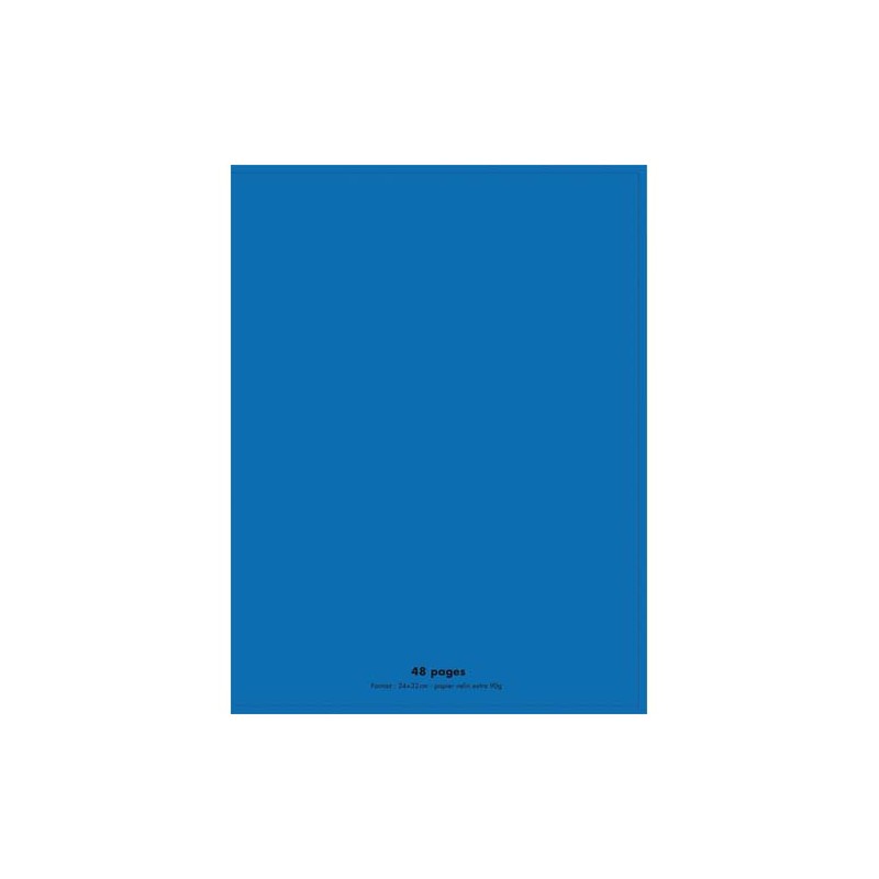 CONQUERANT C9 Cahier piqûre 24x32cm 48 pages 90g grands carreaux Séyès. Couverture polypropylène Bleu