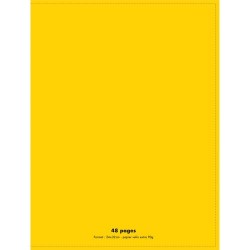 CONQUERANT C9 Cahier piqûre 24x32cm 48 pages 90g grands carreaux Séyès. Couverture polypropylène Jaune