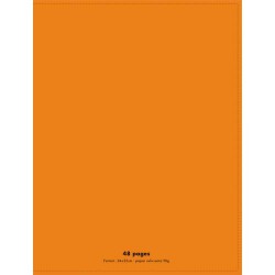 CONQUERANT C9 Cahier piqûre 24x32cm 48 pages 90g grands carreaux Séyès. Couverture polypropylène Orange