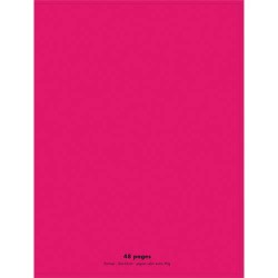 Cahier piqûre 24x32cm 48 pages 90g grands carreaux Séyès. Couverture polypropylène Rose