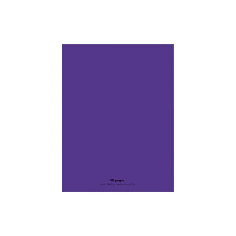 CONQUERANT C9 Cahier piqûre 24x32cm 48 pages 90g grands carreaux Séyès. Couverture polypropylène Violet
