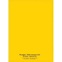 CONQUERANT C9 Cahier piqûre 24x32cm 96 pages 90g quadrillé 5x5. Couverture polypropylène Jaune