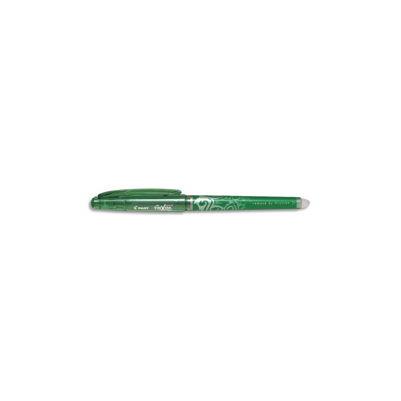 PILOT Stylo Roller FriXion Point, pointe hi-tec fine, s'efface à la gomme en bout de stylo,coloris Vert.