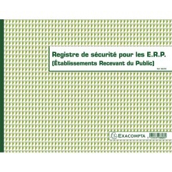 EXACOMPTA Registre de Sécurité pour les ERP format 24x32cm, piqûre 20 pages 6623E