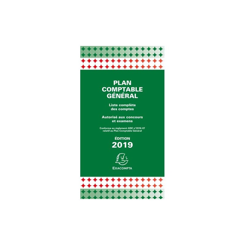 EXACOMPTA Plan comptable général format accordéon 19x7,5cm. MAJ annuelle + changements de règlementation