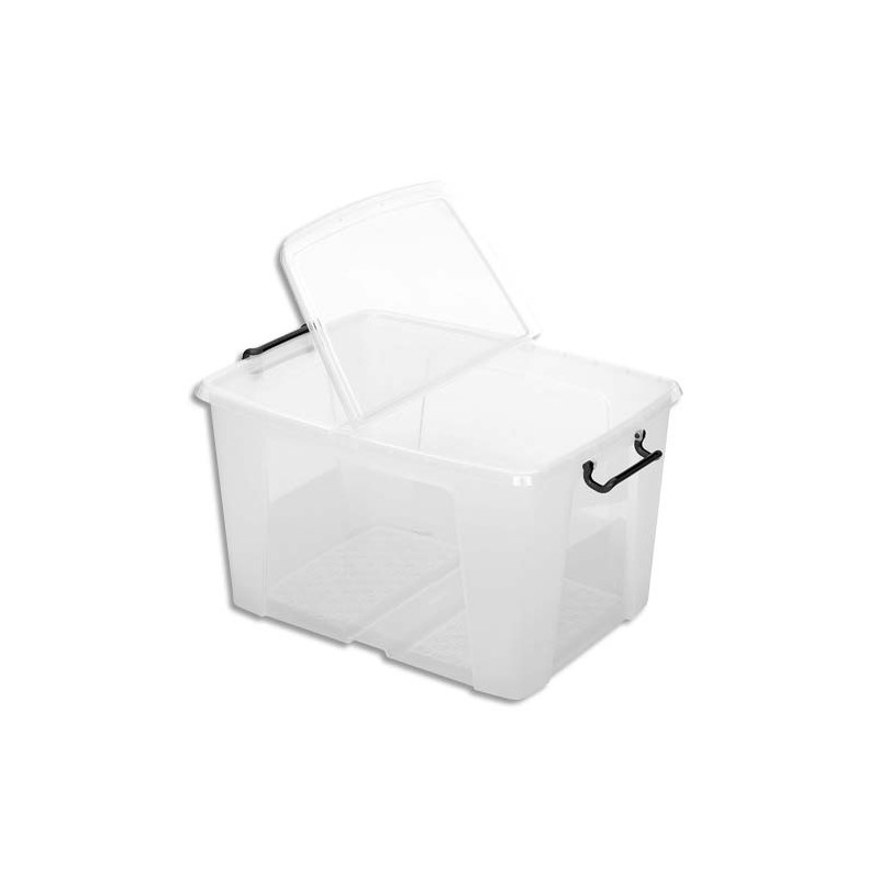 CEP Boîte de rangement Smart Box Strata avec couvercle clipsé Dim int.49,3x33,4x35,3 cm transparent 65L