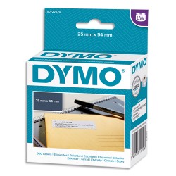 DYMO Rouleau de 500 étiquettes adresse adhésif permanent 25x54mm S0722520